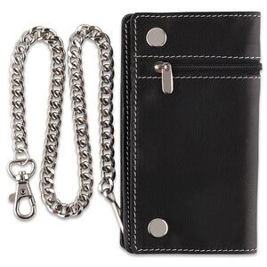 5709 Leather Chain Wallet - RFID Blocking Snap Closure Biker Wallet